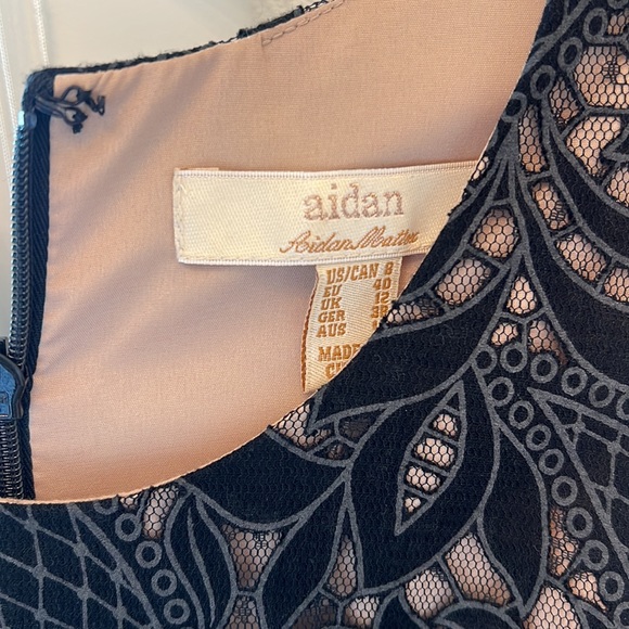 Aidan Black lace dress with cream underneath it - Picture 2 of 3